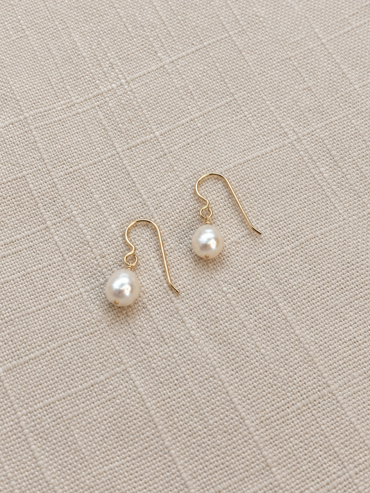 Single Pearl Drop Earring