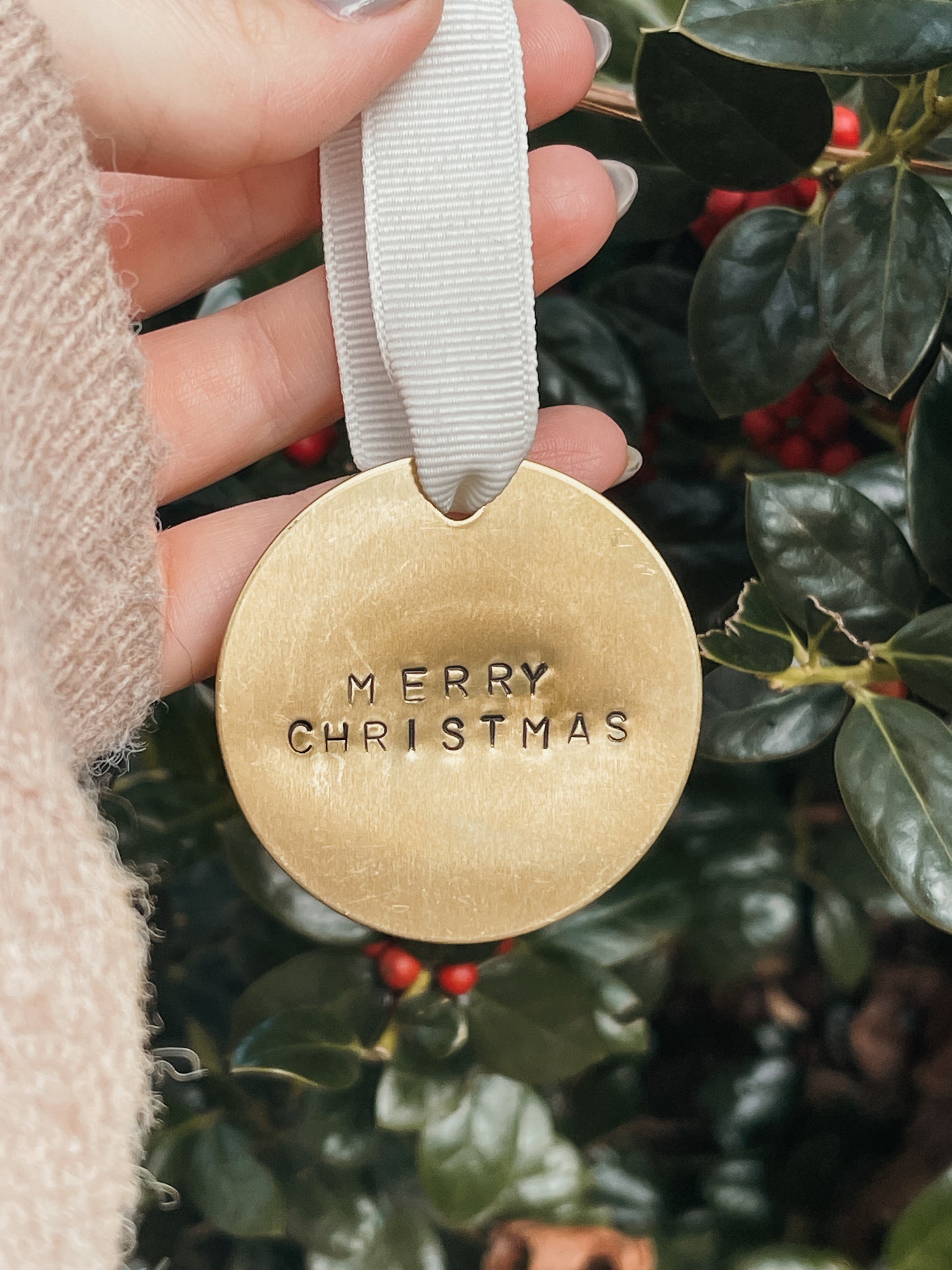 Hand Stamped Brass Ornament